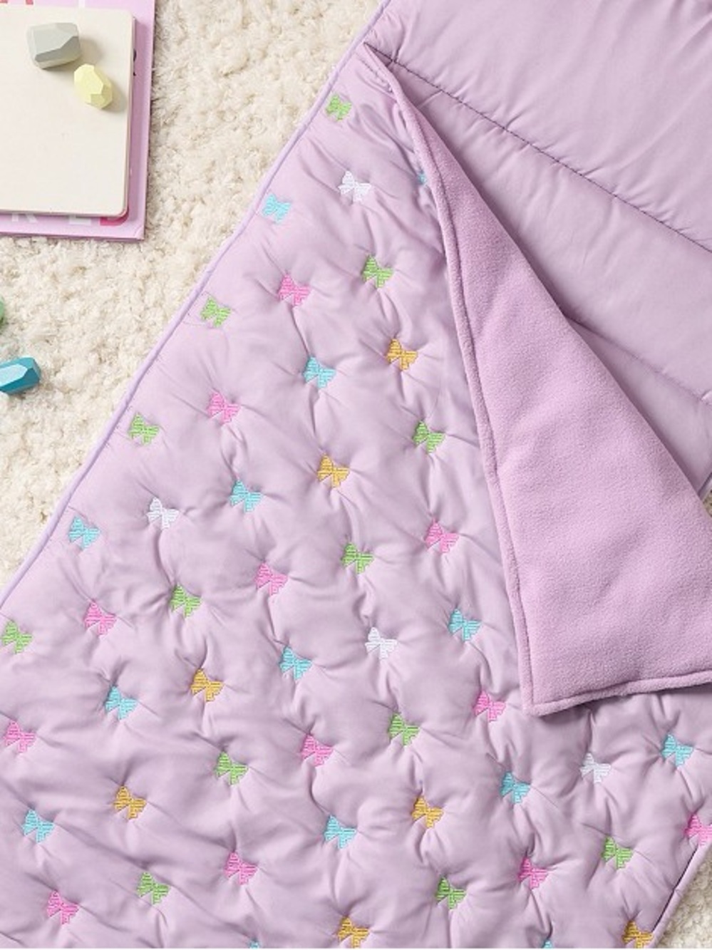 Pottery Barn Mackenzie Embroidered Puffer Bow Nap Mat